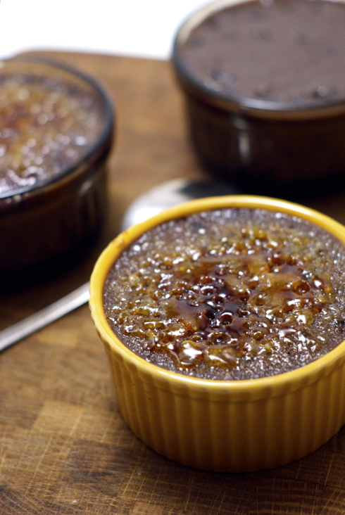 chocolate ginger blueberry creme brulee